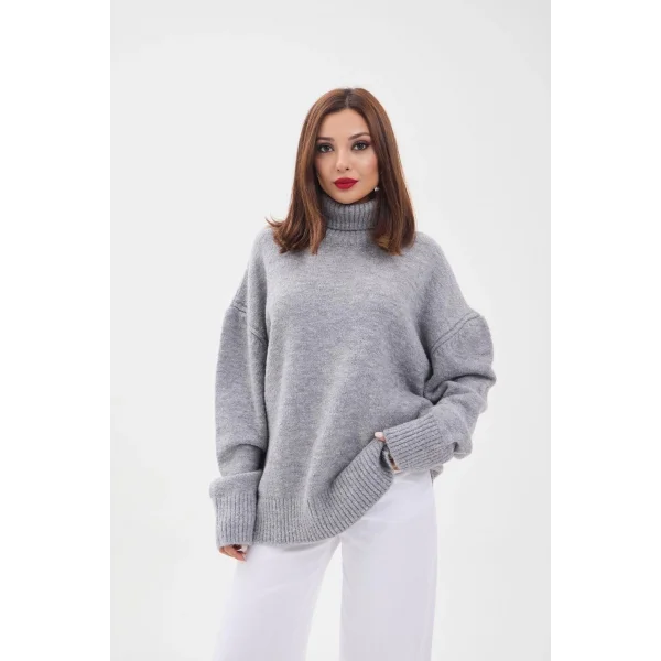 43151 TRİKO BALIKÇI SALAŞ KAZAK-GRİ