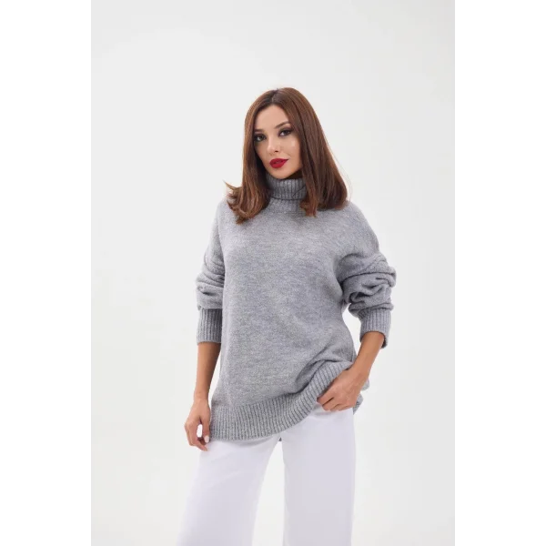 43151 TRİKO BALIKÇI SALAŞ KAZAK-GRİ