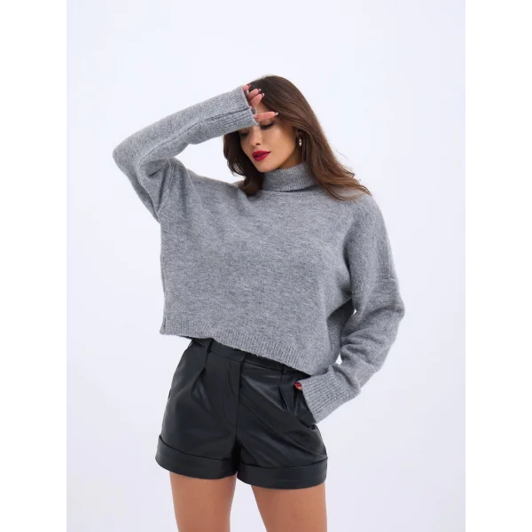 43211 TRİKO BALIKÇI KAZAK-GRİ