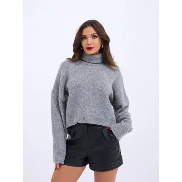 43211 TRİKO BALIKÇI KAZAK-GRİ