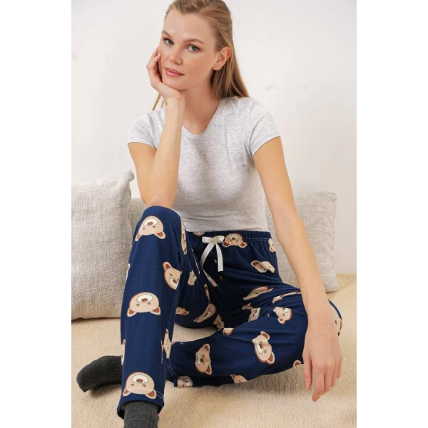 4323 Desenli Pijama Altı - F.Lacivert