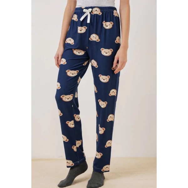 4323 Desenli Pijama Altı - F.Lacivert