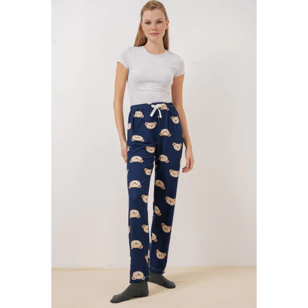 4323 Desenli Pijama Altı - F.Lacivert