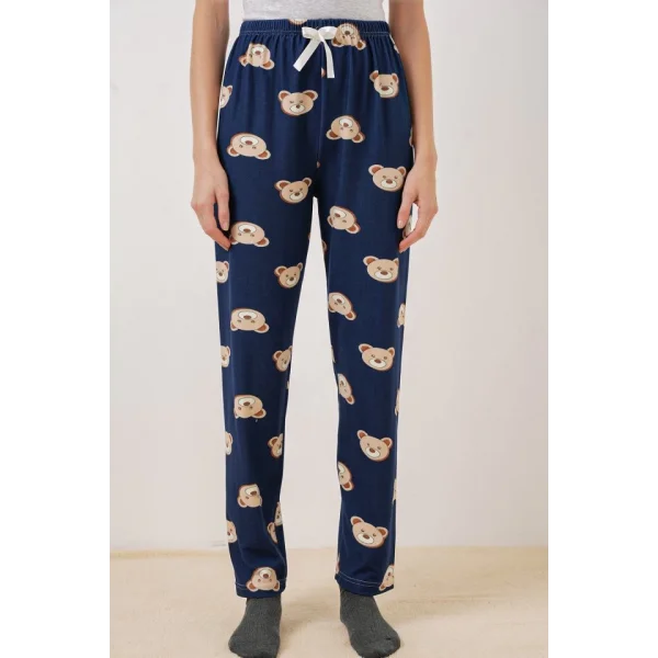 4323 Desenli Pijama Altı - F.Lacivert