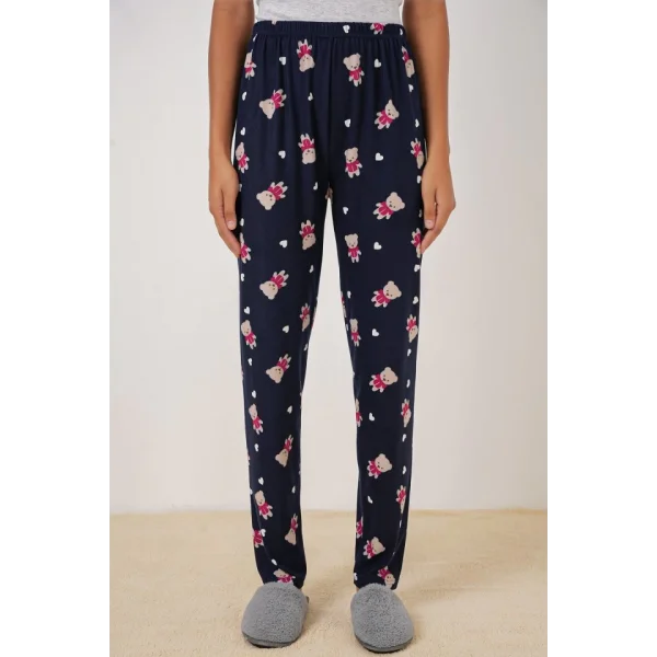 4323 Desenli Pijama Altı - L. Lacivert