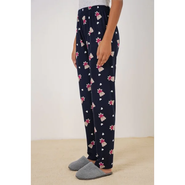 4323 Desenli Pijama Altı - L. Lacivert