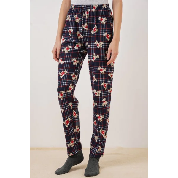 4323 Desenli Pijama Altı - Lacivert