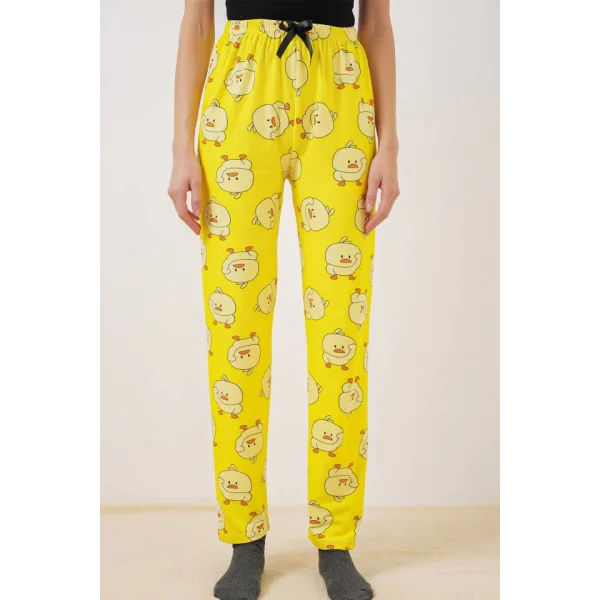 4323 Desenli Pijama Altı - Sarı