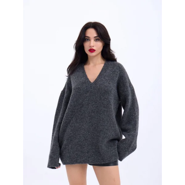 43281 TRİKO V YAKA SALAŞ-ANTRASİT