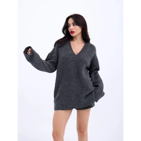 43281 TRİKO V YAKA SALAŞ-ANTRASİT