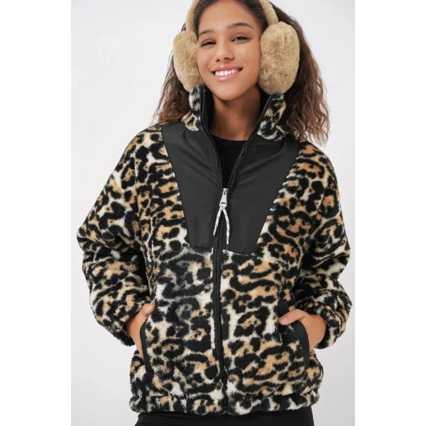 5194 Peluş Mont Ceket  C. Kahverengi