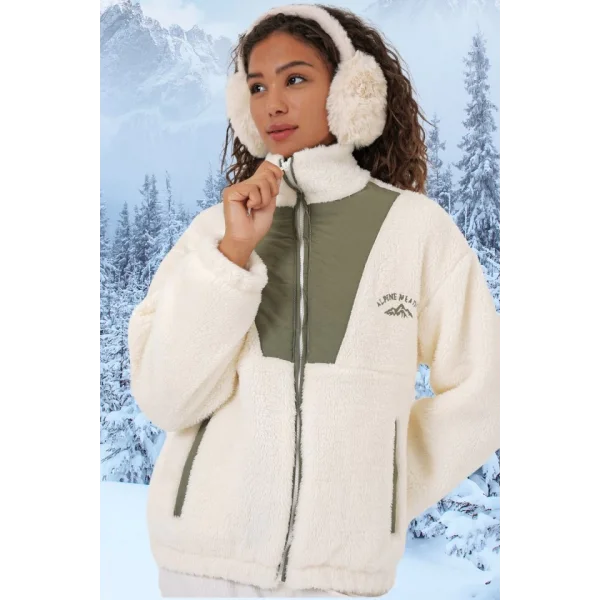 5194 Peluş Mont Ceket  Çağla