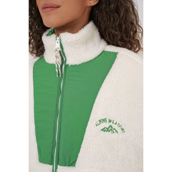 5194 Peluş Mont Ceket  Zümrüt Yeşili