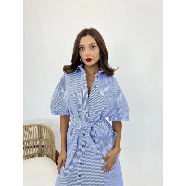 5318 ELBİEMAVİ BEYAZ ÇİZGİLİ