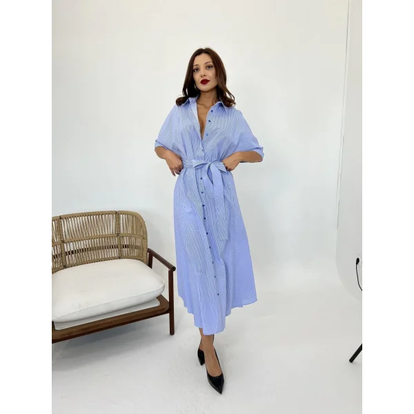 5318 ELBİEMAVİ BEYAZ ÇİZGİLİ