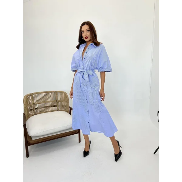 5318 ELBİEMAVİ BEYAZ ÇİZGİLİ