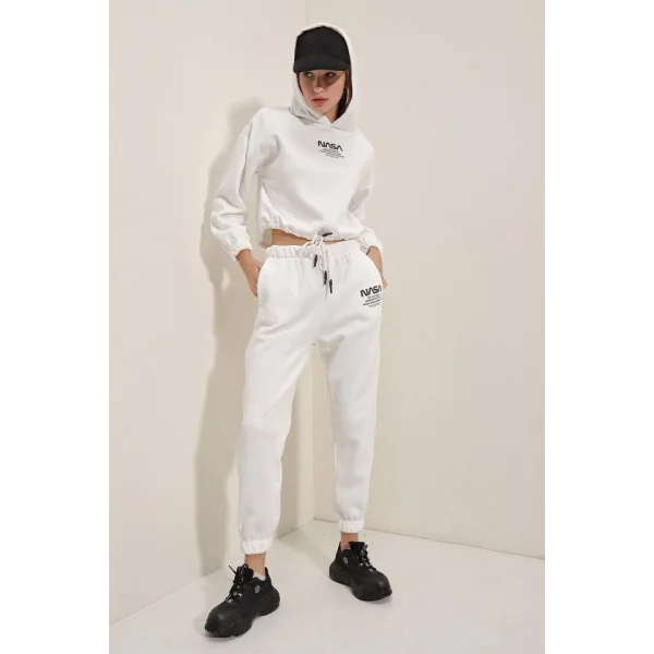 55313  Nasa Baskılı Eşofman Takımı - Beyaz