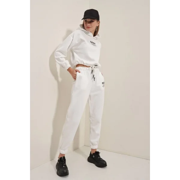 55313  Nasa Baskılı Eşofman Takımı - Beyaz