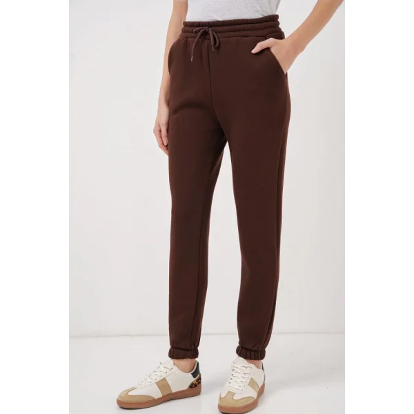 55450 Üç İplik Eşofman Altı  Kahverengi