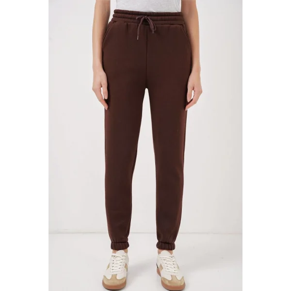 55450 Üç İplik Eşofman Altı  Kahverengi