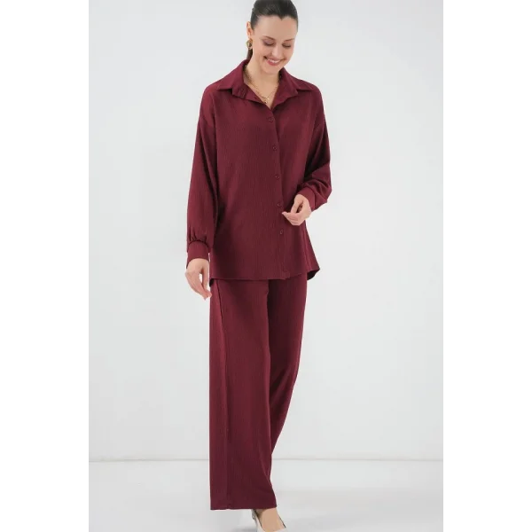 5858 Örme İkili Takım - Bordo