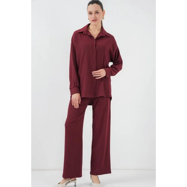 5858 Örme İkili Takım - Bordo
