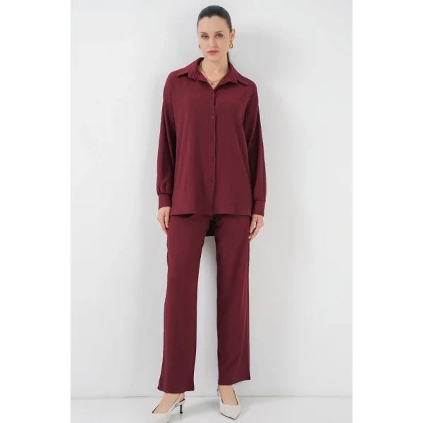 5858 Örme İkili Takım - Bordo