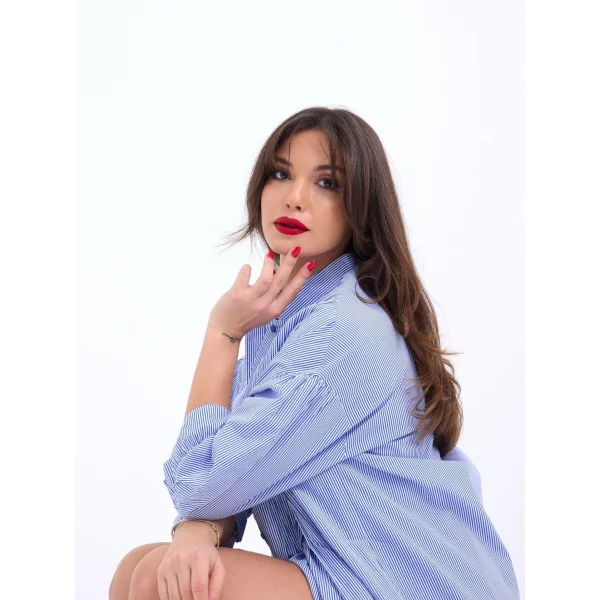 5865 ELBİEMAVİ BEYAZ ÇİZGİLİ