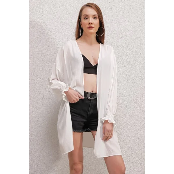 5882 SalaşKimono - Beyaz
