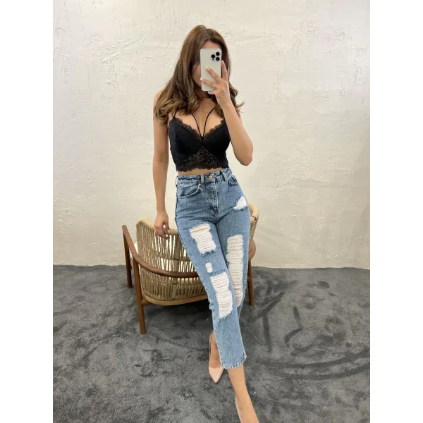 5998 KOT PANTOLON-MAVİ