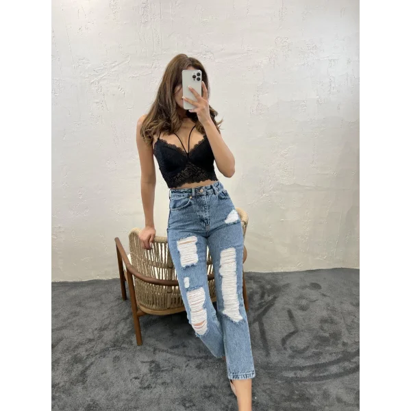 5998 KOT PANTOLON-MAVİ