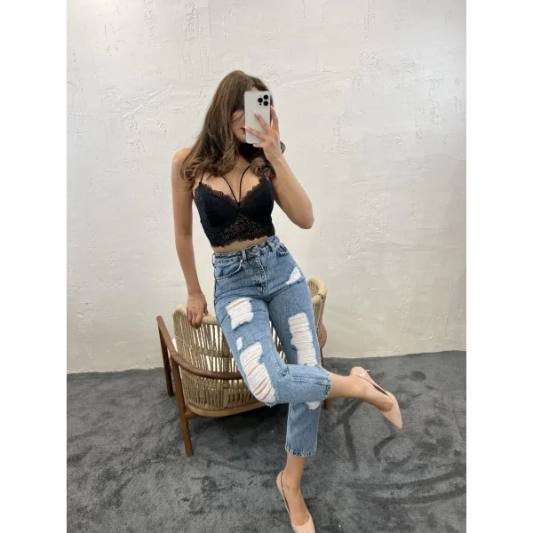 5998 KOT PANTOLON-MAVİ