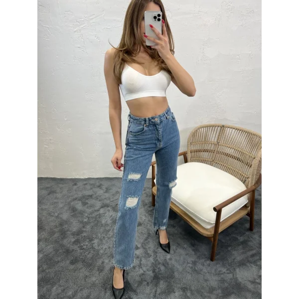 6025 KOT PANTOLON-MAVİ