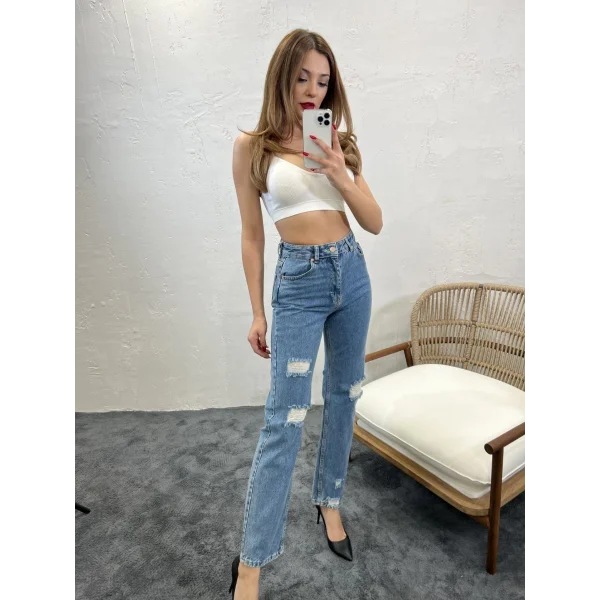 6025 KOT PANTOLON-MAVİ