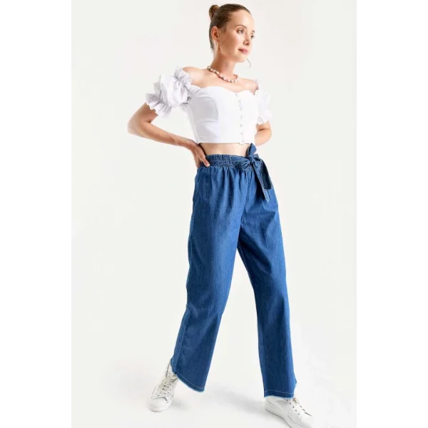 6469 BOL PAÇA JEANS PANTOLON  Koyu Mavi