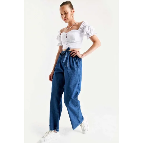 6469 BOL PAÇA JEANS PANTOLON  Koyu Mavi