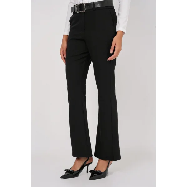 65 Kemerli İspanyol Paça Pantolon  Siyah
