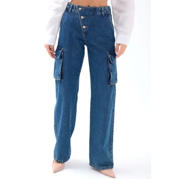 6519 KOT PANTOLON-MAVİ