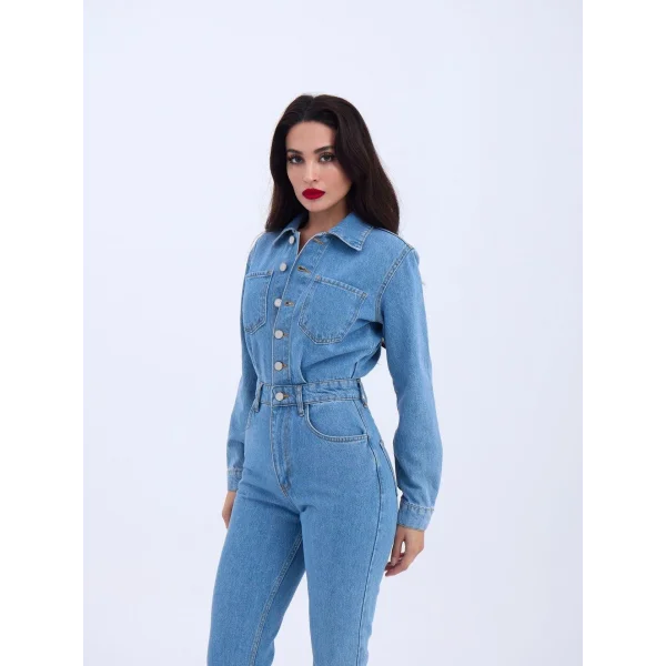 6534 DENİM TULUM-MAVİ