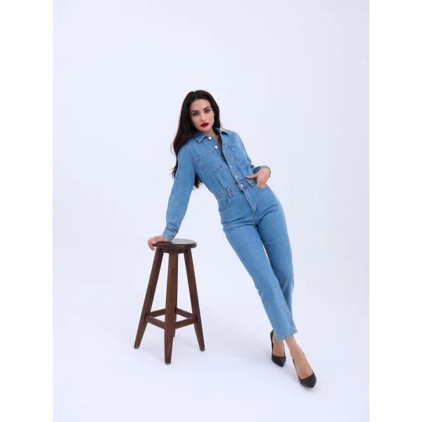 6534 DENİM TULUM-MAVİ