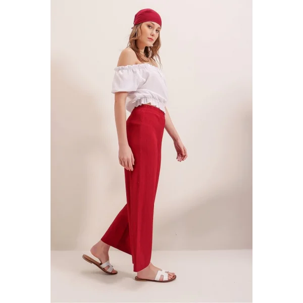 6543 Örme Pantolon  Kırmızı