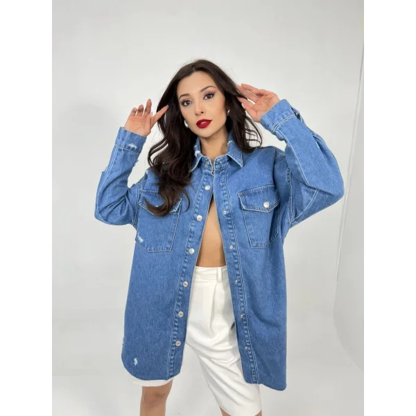 6599 KOT GÖMLEK-MAVİ