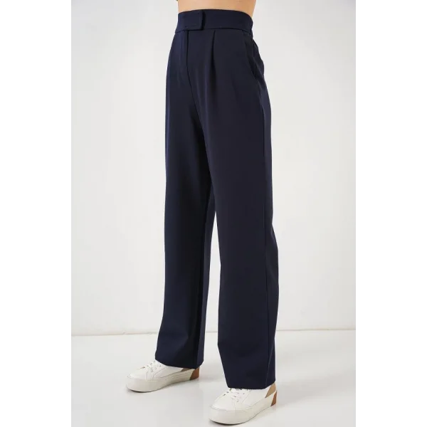 6612 Yüksek Bel Kumaş Pantolon - Lacivert