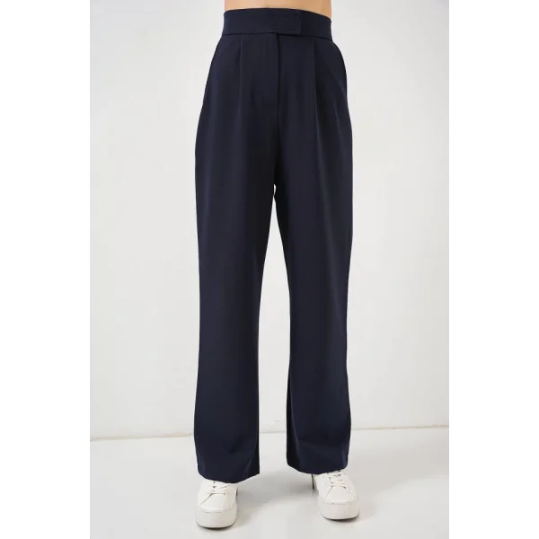 6612 Yüksek Bel Kumaş Pantolon - Lacivert