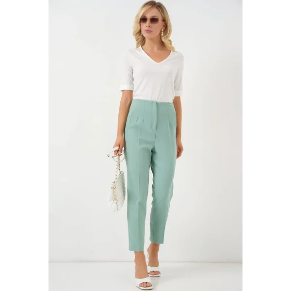 6650 Yüksek Bel Kumaş Pantolon - Mint