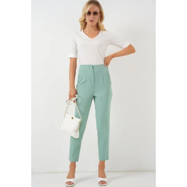 6650 Yüksek Bel Kumaş Pantolon - Mint
