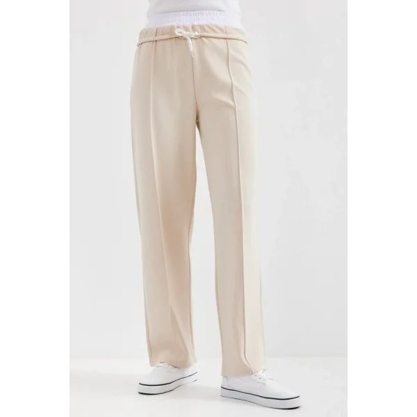 6662 Çımalı Pantolon  Krem