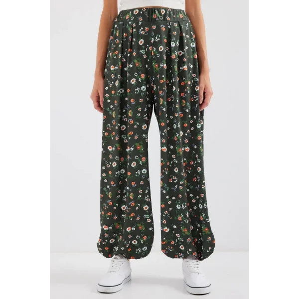 6665 Desenli Şalvar Pantolon  Haki