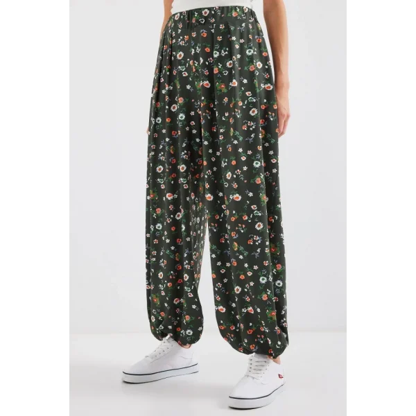 6665 Desenli Şalvar Pantolon  Haki