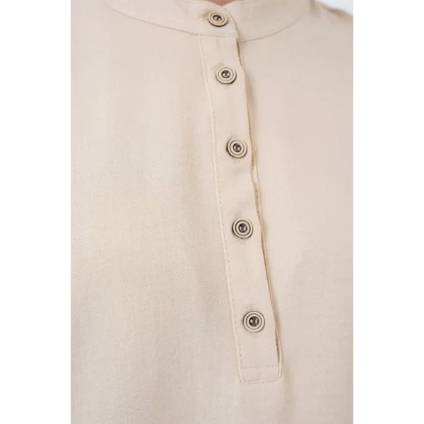 6678 Keten Tunik Pantolon İkili Takım - Bej